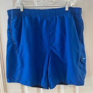 Nike Men's Royal Blue Swim Trunks Shorts  Mesh Lined With Cargo Pocket Size XL